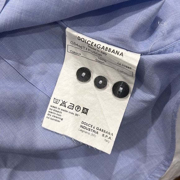 Dolce & Gabbana Martini Mens Blue Dress Shirt - Picture 7 of 7